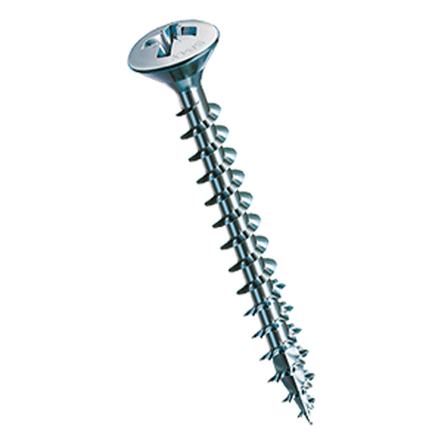 Pozi oval countersunk head chipboard screws form Z, fully threaded (SPAX®), zinc plated blue/WIROX®, waxed