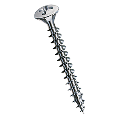Pozi oval countersunk head chipboard screws form Z, fully threaded (SPAX®), nickel plated, waxed