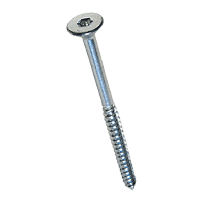 Hexalobular (6 Lobe) socket flat countersunk head chipboard screws, partially threaded, steel case-hardened, zinc plated blue, added lubricant