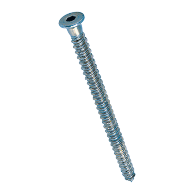 Hex socket window screws with flat head, steel case-hardened, waxed
