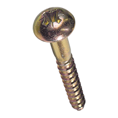Pozi round head wood screws form Z (DIN 7996), steel case-hardened, zinc plated yellow