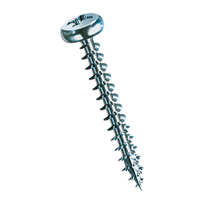 Pozi pan head chipboard screws form Z, fully threaded with 4CUT point (SPAX®), steel case-hardened, zinc plated blue/WIROX®, waxed