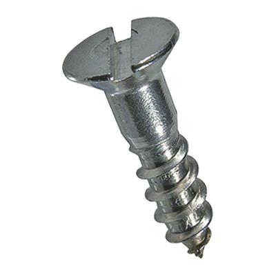 Slotted flat countersunk head wood screws (DIN 97), stainless steel A2