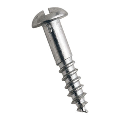 Slotted round head wood screws (DIN 96), zinc plated blue