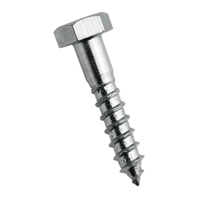 Hex head wood screws (DIN 571), zinc plated blue