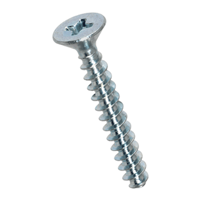 Flat countersunk head screws with Phillips cross recess form H, fully threaded (EJOT PT®; WN 1413), steel heat-treated 380 HV, zinc plated blue