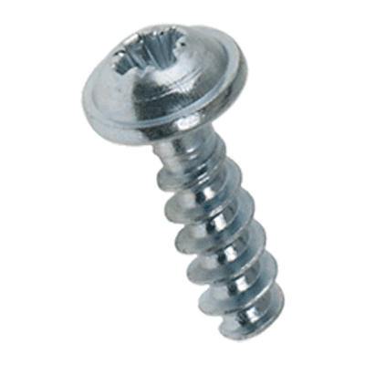 Pan head screws with pressed washer with Pozidriv cross recess form Z, fully threaded (EJOT PT®; WN 1411), steel heat-treated 380 HV, zinc plated blue