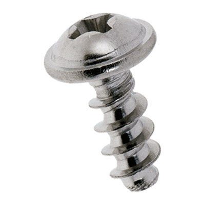 Pan head screws with pressed washer with Pozidriv cross recess form Z, fully threaded (EJOT PT®; WN 1411), stainless steel A2