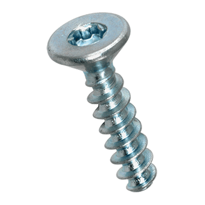 Flat countersunk head screws with hexalobular socket Torx®, fully threaded (EJOT PT®; WN 1423), steel heat-treated 380 HV, zinc plated blue