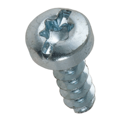 Pan head screws «Freedriv» with hexalobular (6 Lobe) socket with uncontinuous slot, fully threaded (ecosyn® plast), steel case-hardened, zinc plated blue