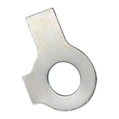 Tab washers with long and short tab (DIN 463), steel, zinc plated blue