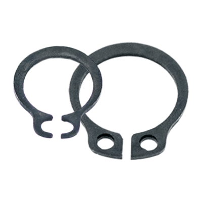 Retaining rings for shafts standard design (DIN 471), spring steel, black
