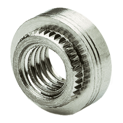 Self-clinching nuts for PC boards and other plastics