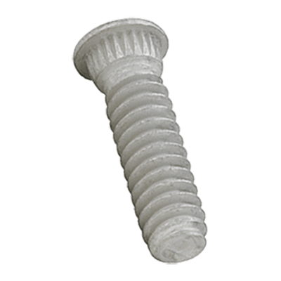 Self-clinching threaded studs for PC boards and other plastics