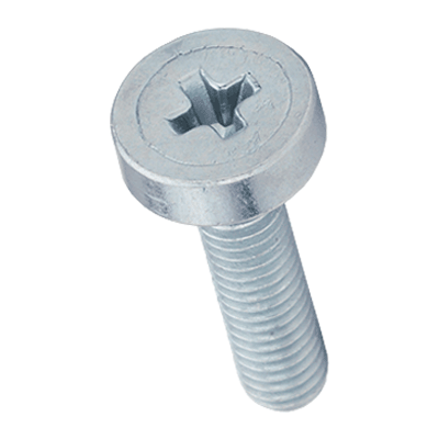 Self-clinching captive panel screws with phillips pan head, for metallic materials (PEM® SCBJ), steel hardened, zinc plated clear passivated