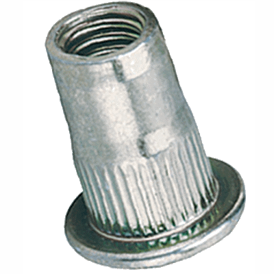 Blind rivet nuts flat head, knurled shank, open end (FASTEKS® FILKO RFK), stainless steel A2
