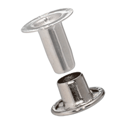 Compression rivets, rivet head, for rivets with two tubulaire parts (DIN 7331 A), steel, nickel plated