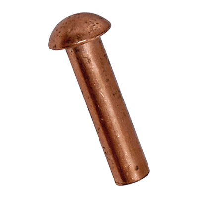 Round head rivets (DIN 660), copper, plain