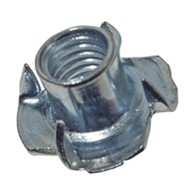 Tee nuts, steel, zinc plated blue
