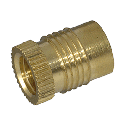 Press-in threaded inserts for thermoplastics and thermosetting plastic, brass, plain