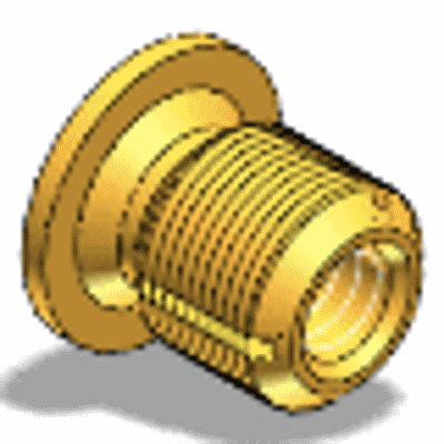 Threaded inserts self-cutting with large head, for thermosets and glass-fiber reinforced plastics >35 %