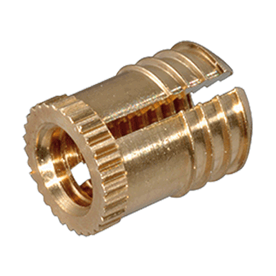 Press-in threaded inserts, expandable, for thermoplastics (BancLok® MV), brass, plain