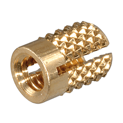 Press-in threaded inserts, expandable for thermosettings (BancLok® R 841), brass, plain