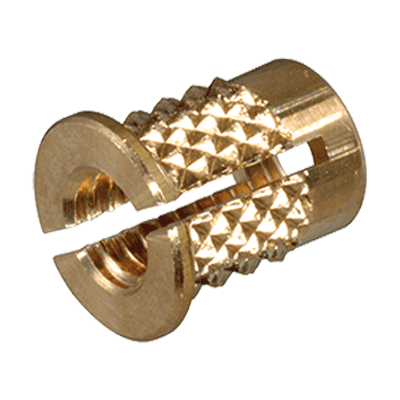 Press-in threaded inserts, expandable for laminated materials (BancLok® RK 842), brass, plain