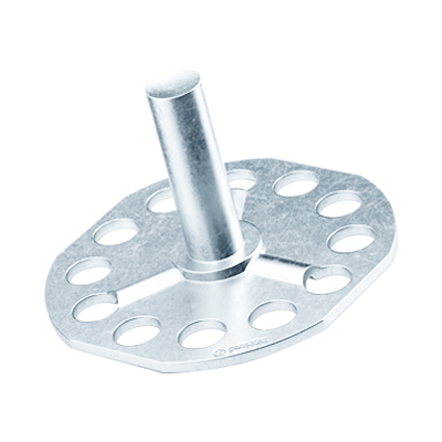 Fastener with pin rounded corner head Ø 38 mm