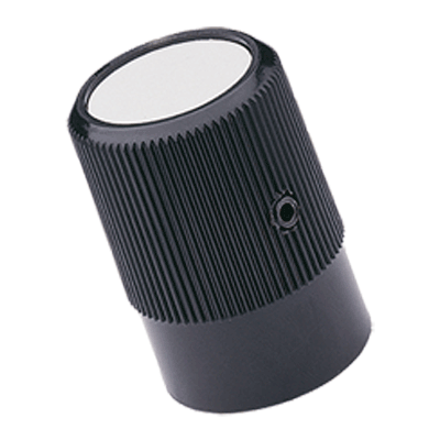 Knurled control knobs with aluminum cover plate (Elesa® IZP.), black, matte finish