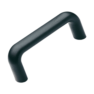 Handles with zinc alloy die-cast or brass boss, tapped blind hole (Elesa® M.643), black, matte finish