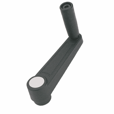 Crank handles with revolving cylindrical handle and fit bushing (FASTEKS® FAL), reinforced polyamide, black