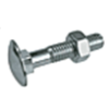 Round head full square neck bolts, Full thread and coarse thread, Steel, Grade 5, Zinc Clear Plated Chromated (ASME B18.5)