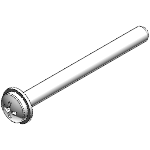 Phil ph mach screws w flat washer sems, Full thread and fine thread, Steel, Grade Not Designated, Zinc Clear Plated Chromated (ASME B18.13)