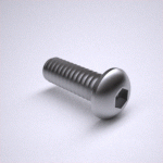 Button socket head cap screws, Partial thread and coarse thread, Stainless Steel, 18-8, Plain Finish (ASME B18.3)