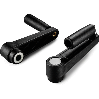 CRANK HANDLE WITH SMOOTH BORE INSERT AND FOLDING HANDLE