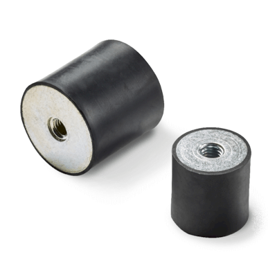 CYLINDRICAL ANTI-VIBRANTION MOUNT WITH DOUBLE  FEMALE THREAD