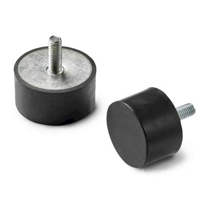 CYLINDRICAL ANTI-VIBRANTION MOUNT WITH SINGLE MALE THREADED STUD