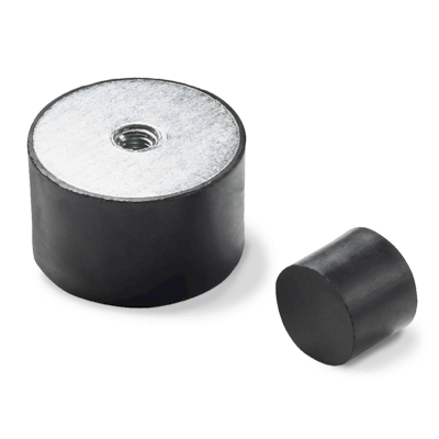 CYLINDRICAL ANTI-VIBRANTION MOUNT&nbsp;WITH SINGLE&nbsp; FEMALE THREAD