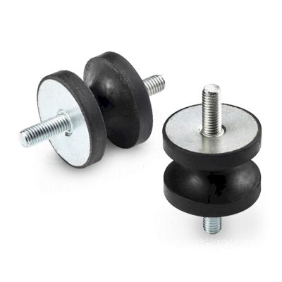 SHAPED ANTI-VIBRANTION  MOUNT WITH DOUBLE MALE THREADED STUD