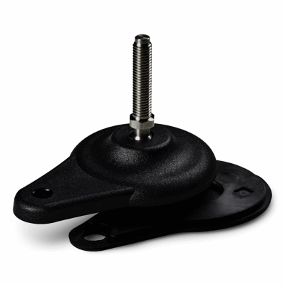 MOUNTING FOOT WITH GROUND LATERAL FIXING WITH STAINLESS STEEL STUD TYPE A - R12,5 WITH NON-SLIP BASE