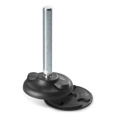 MOUNTING FOOT WITH GROUND FIXING WITH ZINC PLATED STEEL STUD TYPE B - R12,5 AND NON SLIP BASE