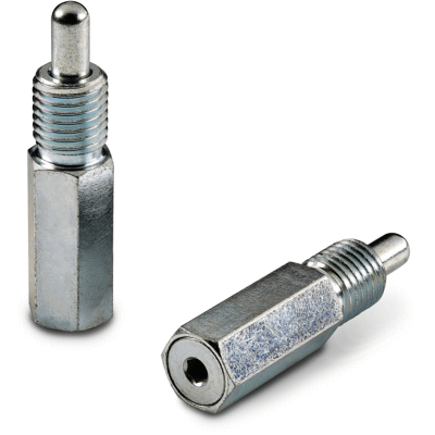 GALVANIZED STEEL HEXAGONAL PLUNGER WITH SMOOTH NOSE PIN