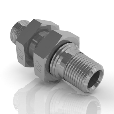 MP-MP Straight Bulkhead W/ Lock Nut