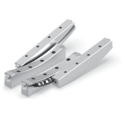 Curved cross roller guide way