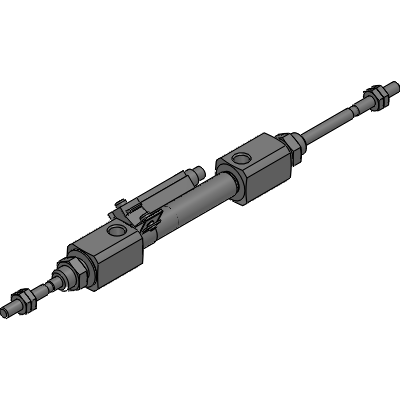 Double acting double rod type with switch