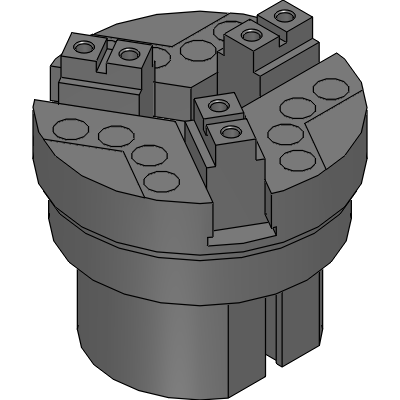 3-way jaw bearing chuck double acting/single acting with switch