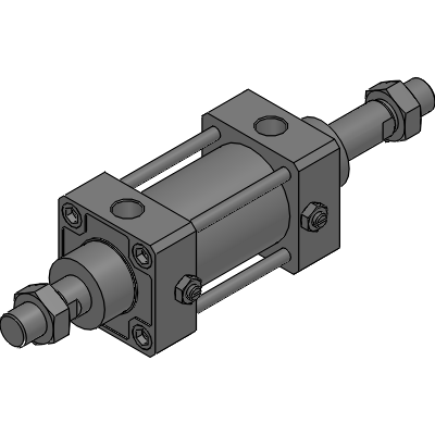 Double acting, double rod type