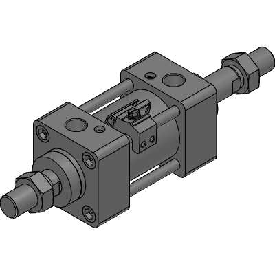 Tie rod cylinder, double acting double rod type