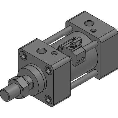 Tie rod cylinder, double acting single rod type